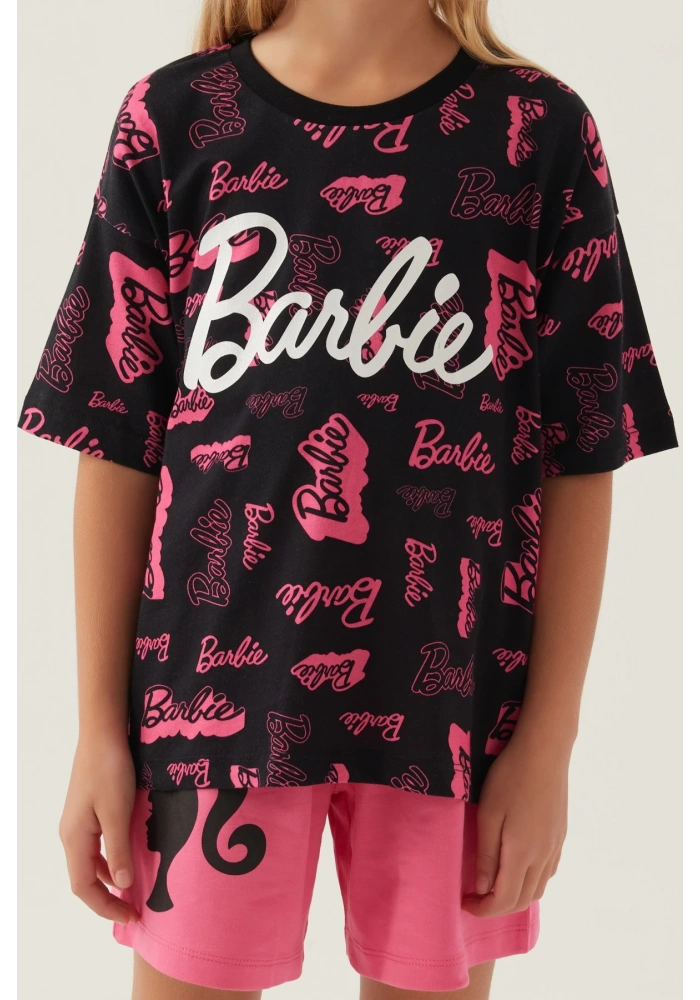 Barbie L1705-G Kız Çocuk Şort  Pijama Takımı