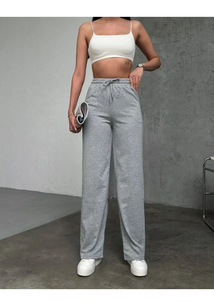 Basic İki İplik Eşofman Pantolon - Gri