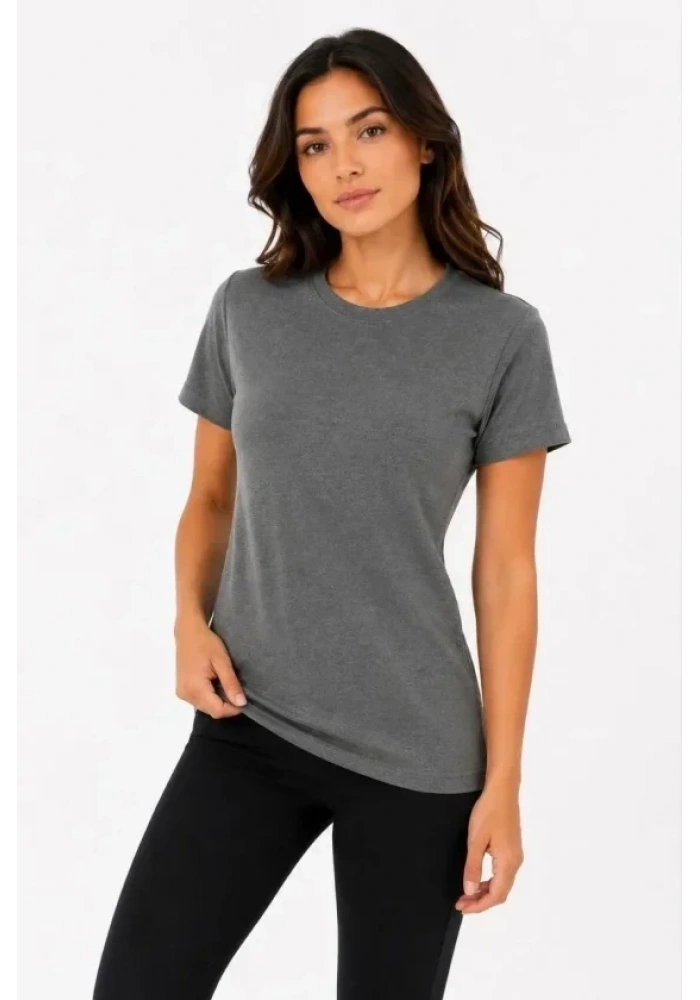 Basic Tişört Bisiklet Yaka Kısa Kol Günlük Yazlık Slim Fit T-Shirt - Antrasit
