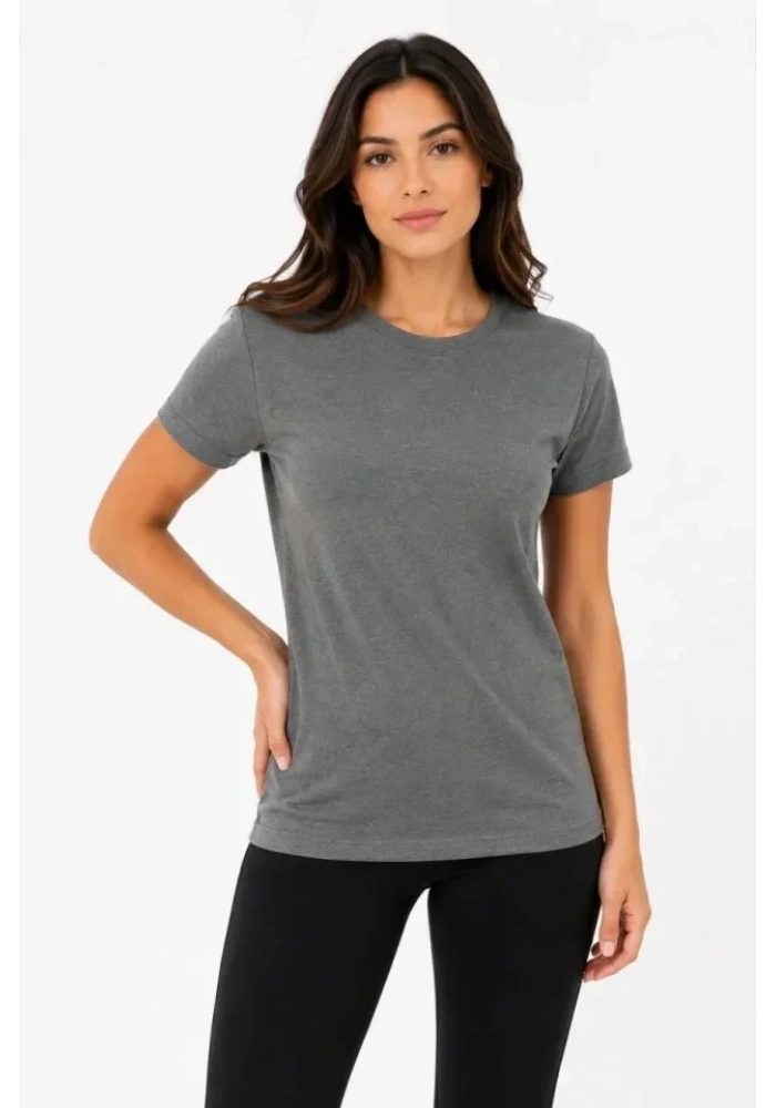 Basic Tişört Bisiklet Yaka Kısa Kol Günlük Yazlık Slim Fit T-Shirt - Antrasit