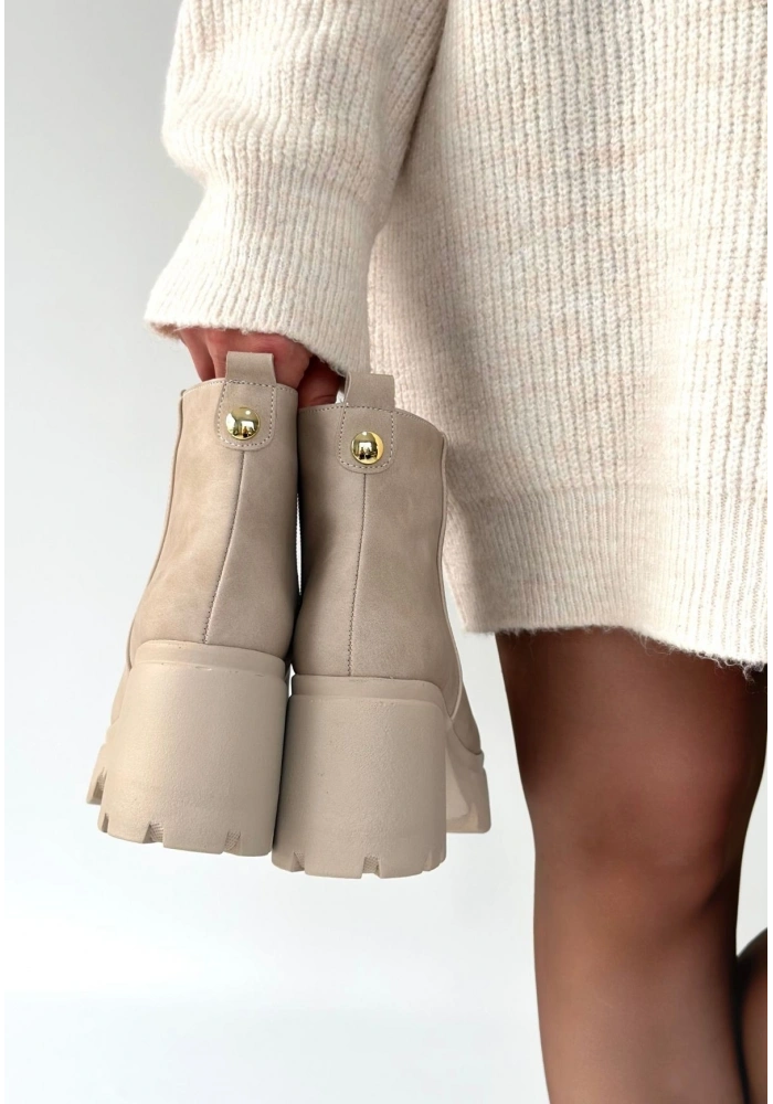 Belay Bej Nubuk Topuklu Bot