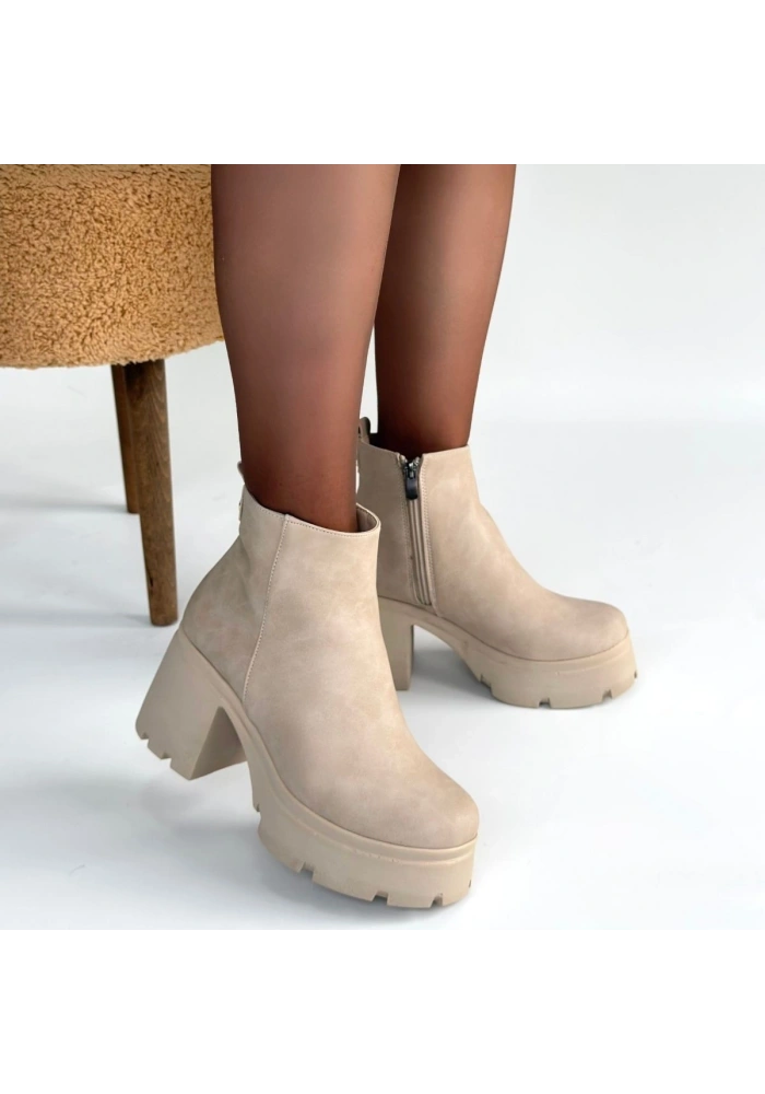Belay Bej Nubuk Topuklu Bot