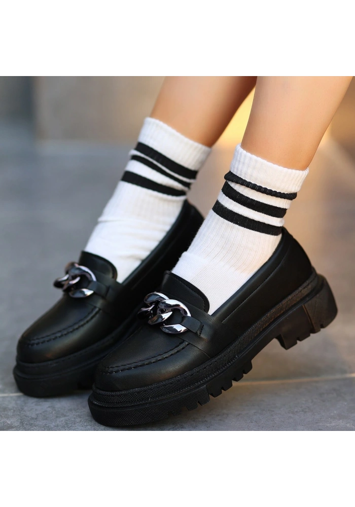 Biga Siyah Cilt  Ayakkabı