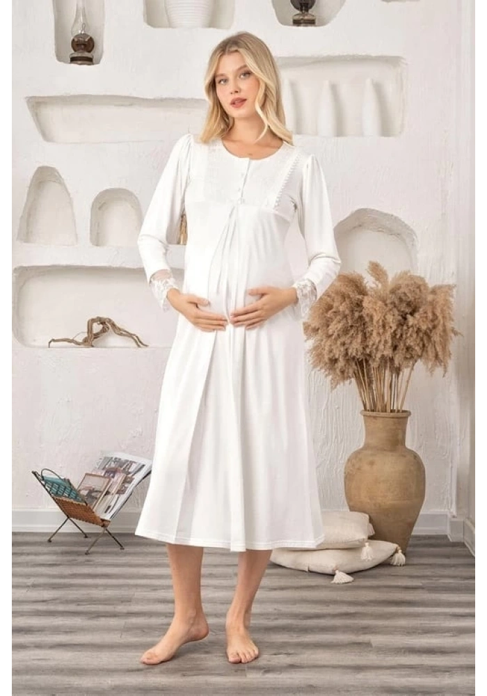 Bone 5906 Kadın Lohusa Likra Viskon Gecelik