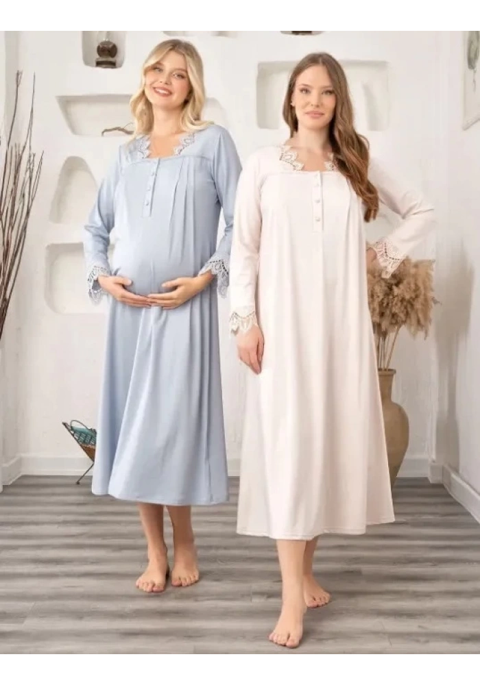 Bone 5911 Kadın Lohusa Müslim Yaka Gecelik