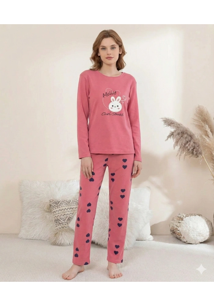 Boyraz 0353 Kadın Penye Uzun Kol Pijama Takımı
