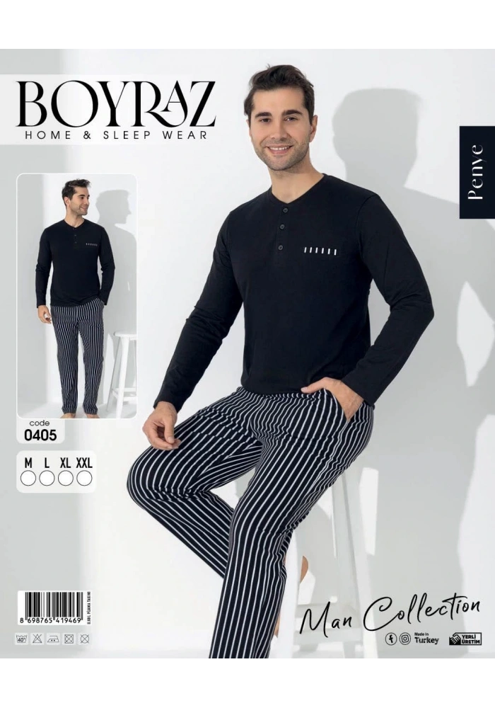 Boyraz 0405 Erkek Uzun Kol Pijama Takımı