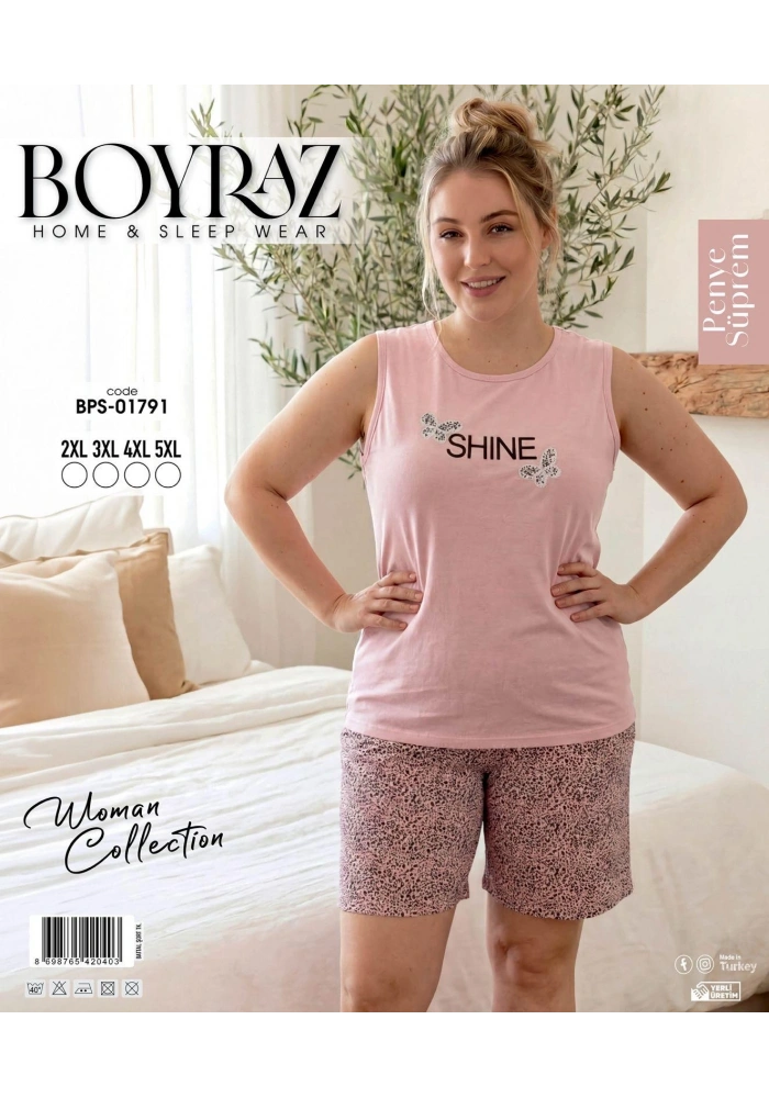 Boyraz BPS-01791 Kadın Battal Şortlu Takım