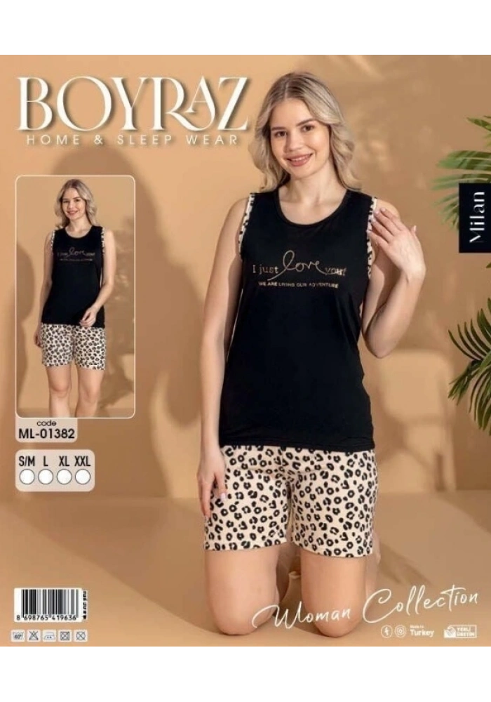 Boyraz ML-01382 Kadın Sıfır Kol Şort Takım