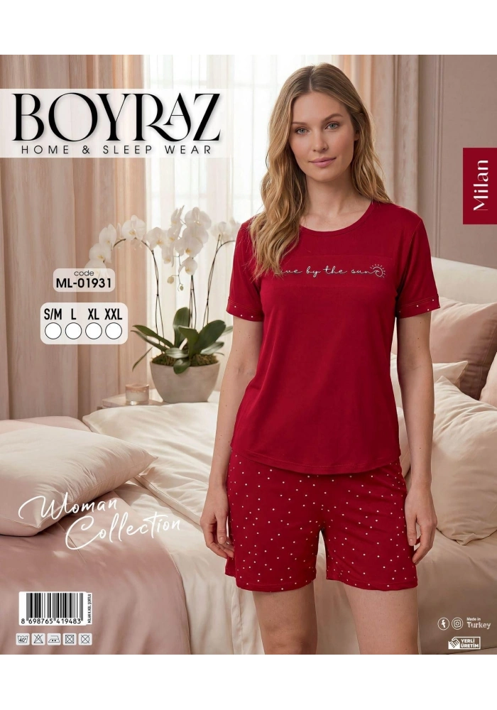 Boyraz ML-01931 Kadın Milan Kısa Kol Şortlu Takım