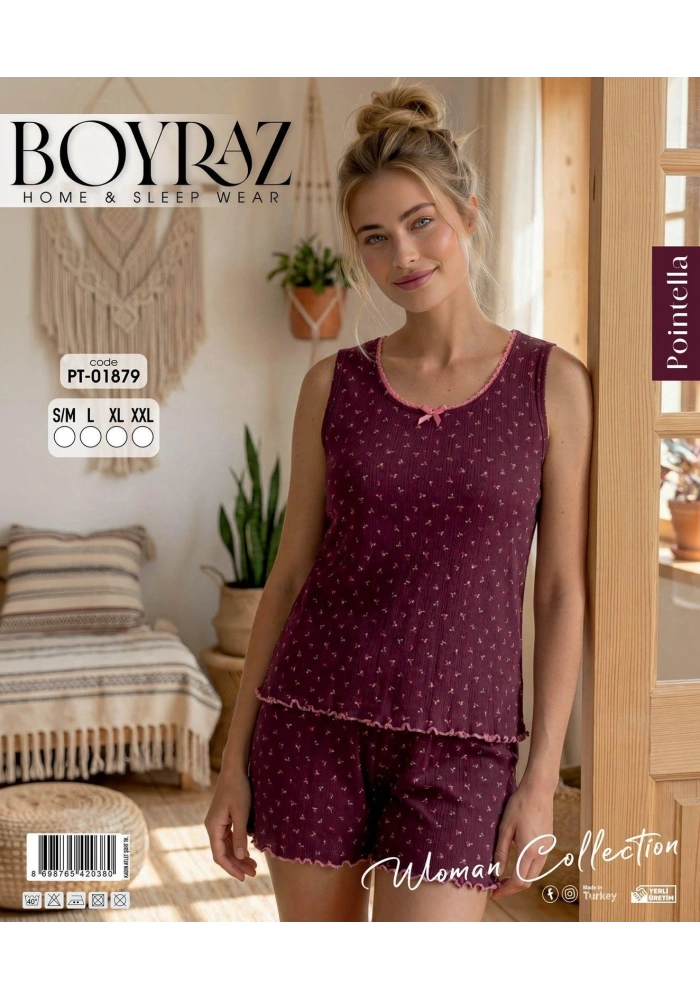 Boyraz PT-01879 Kadın Pointella Şortlu Takım
