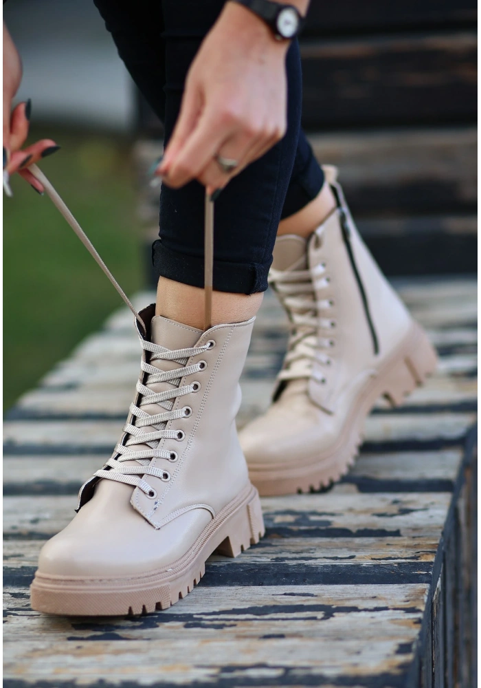 Bria  Nude Cilt Bağcıklı Bot