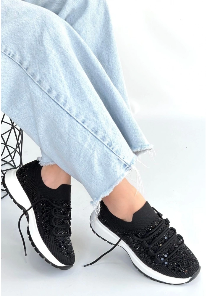 Ceas Siyah Triko Bağcıklı Spor Ayakkabı