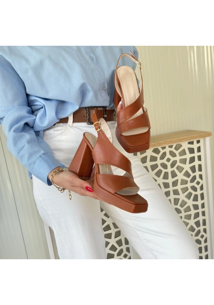 Cica Taba Cilt Topuklu Ayakkabı