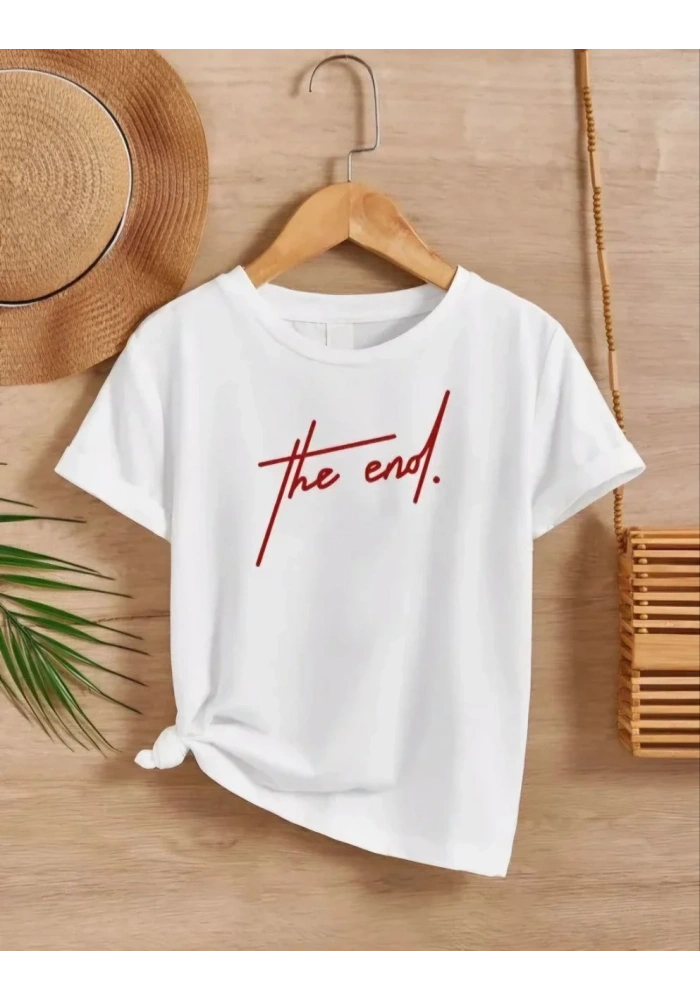 Çocuk Unisex Baskılı T-Shirt - Beyaz