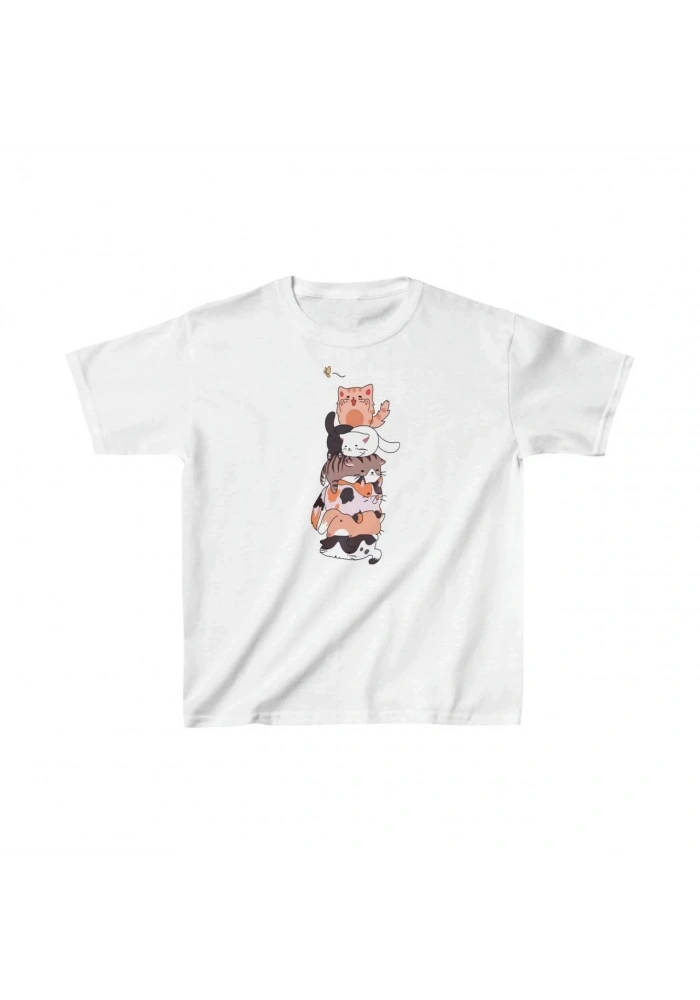 Çocuk Unisex Baskılı T-Shirt - Beyaz