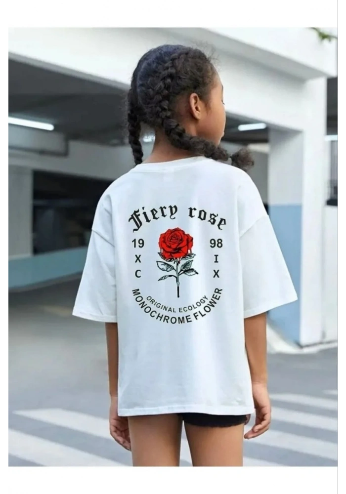 Çocuk Unisex Baskılı T-Shirt - Beyaz