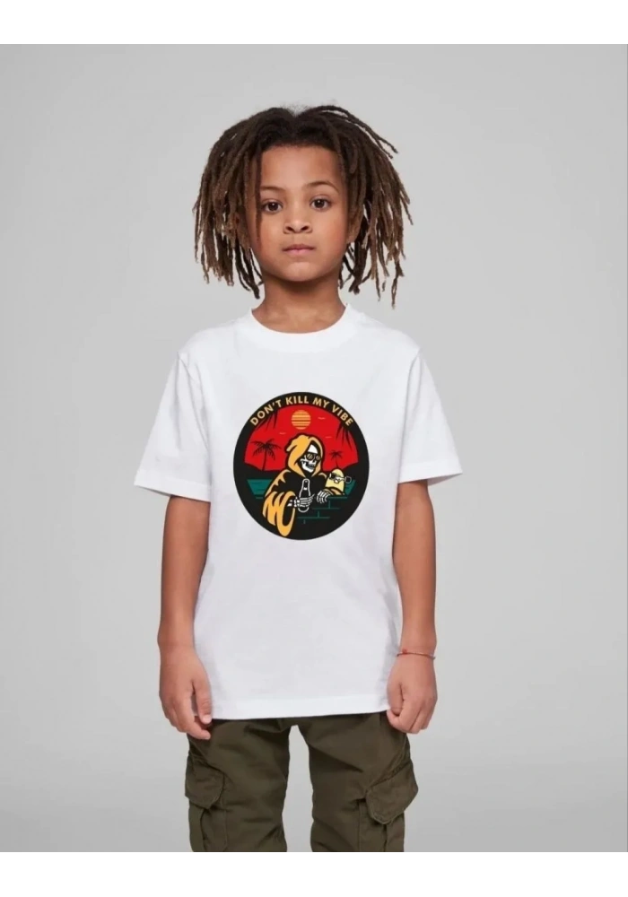 Çocuk Unisex Baskılı T-Shirt - Beyaz