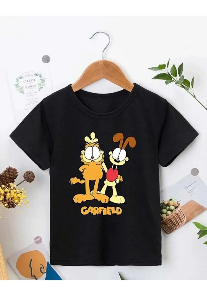 Çocuk Unisex Baskılı T-Shirt - Siyah