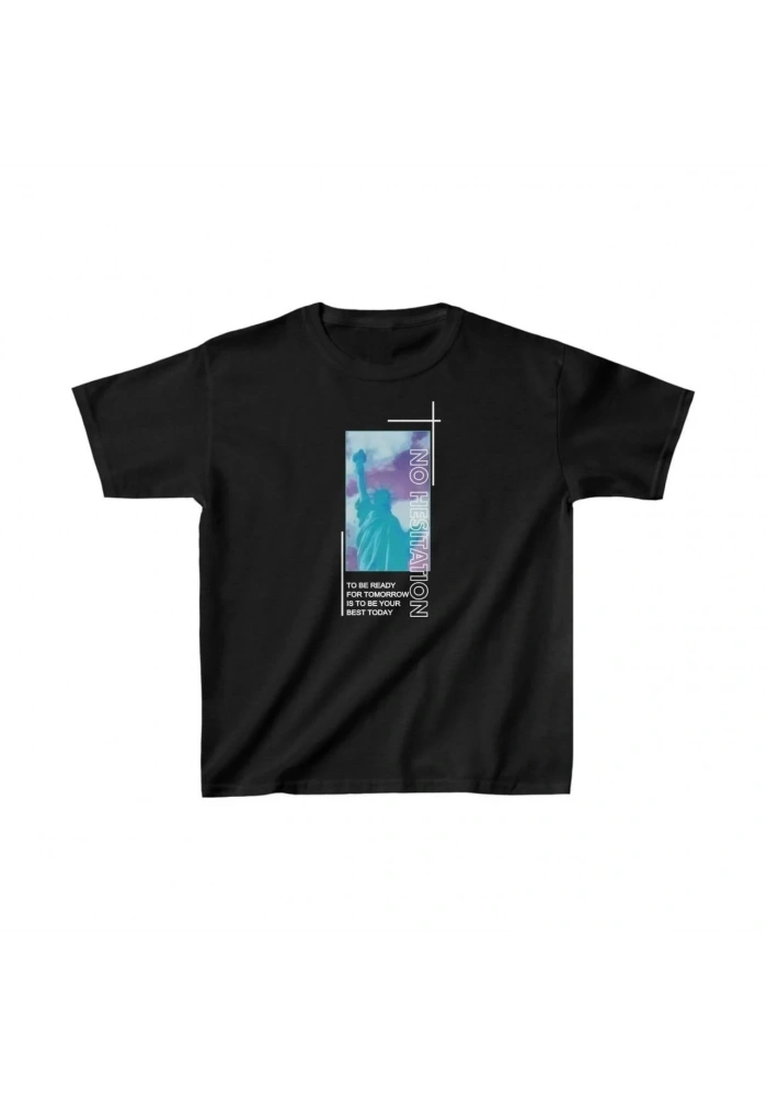 Çocuk Unisex Baskılı T-Shirt - Siyah