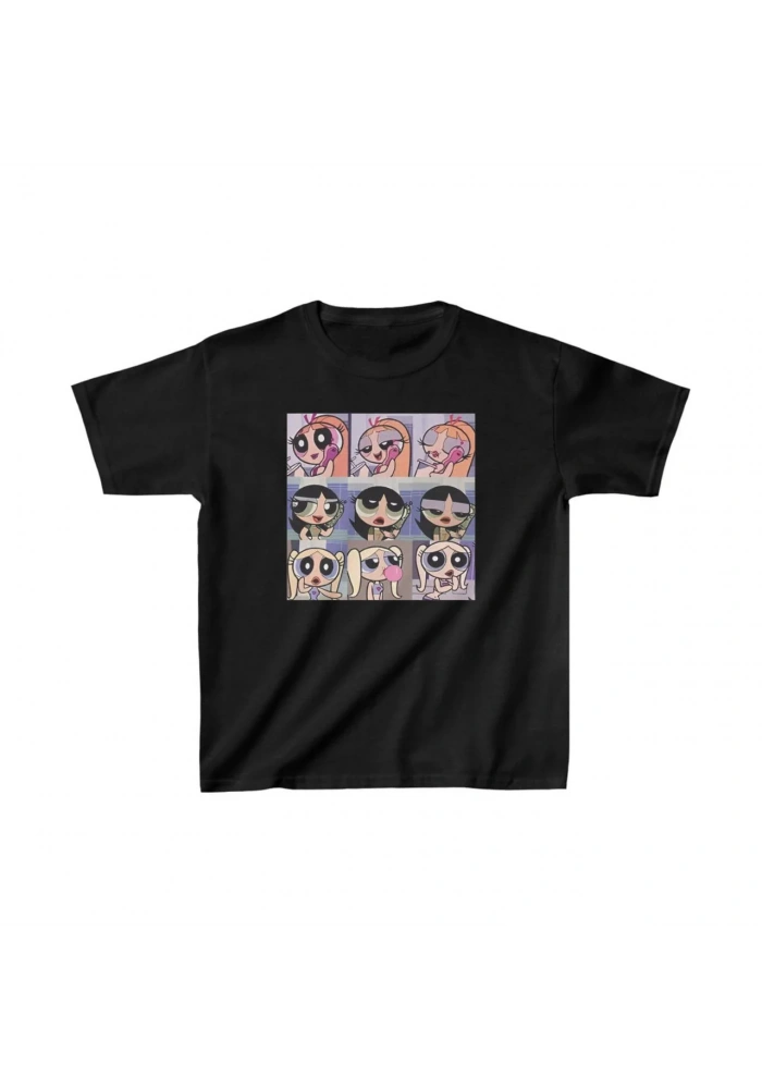 Çocuk Unisex Baskılı T-Shirt - Siyah