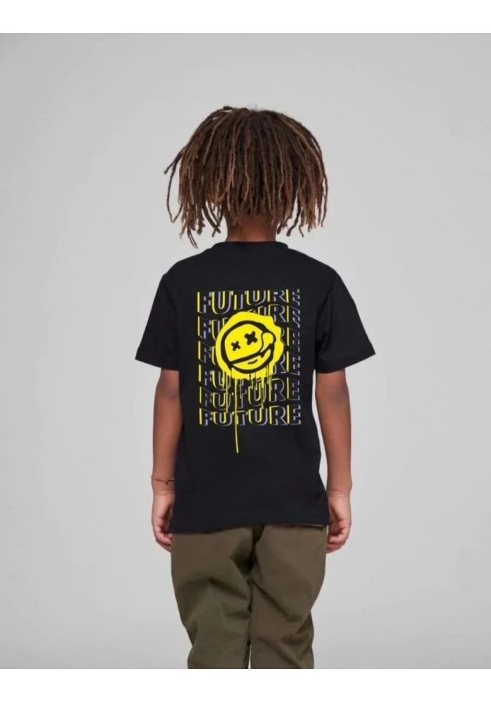 Çocuk Unisex Baskılı T-Shirt - Siyah