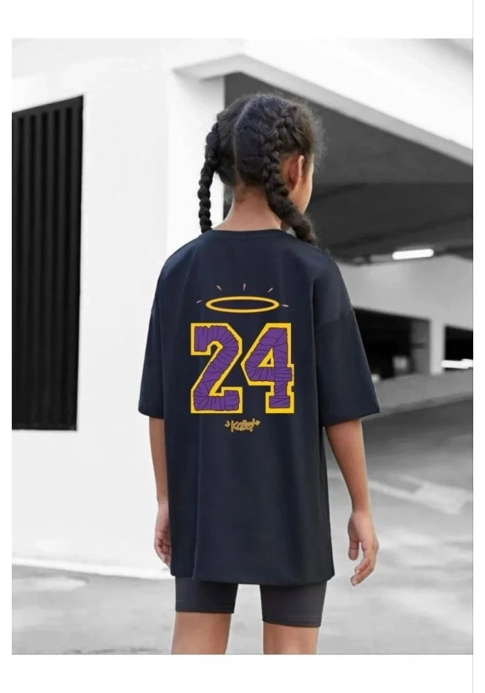 Çocuk Unisex Baskılı T-Shirt - Siyah