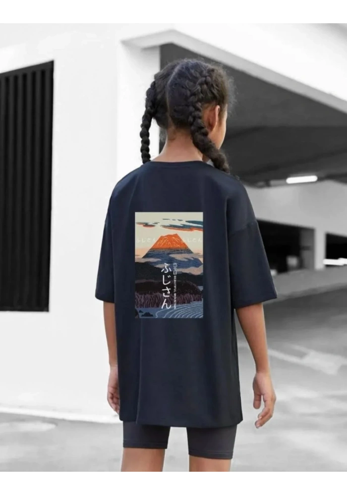 Çocuk Unisex Baskılı T-Shirt - Siyah