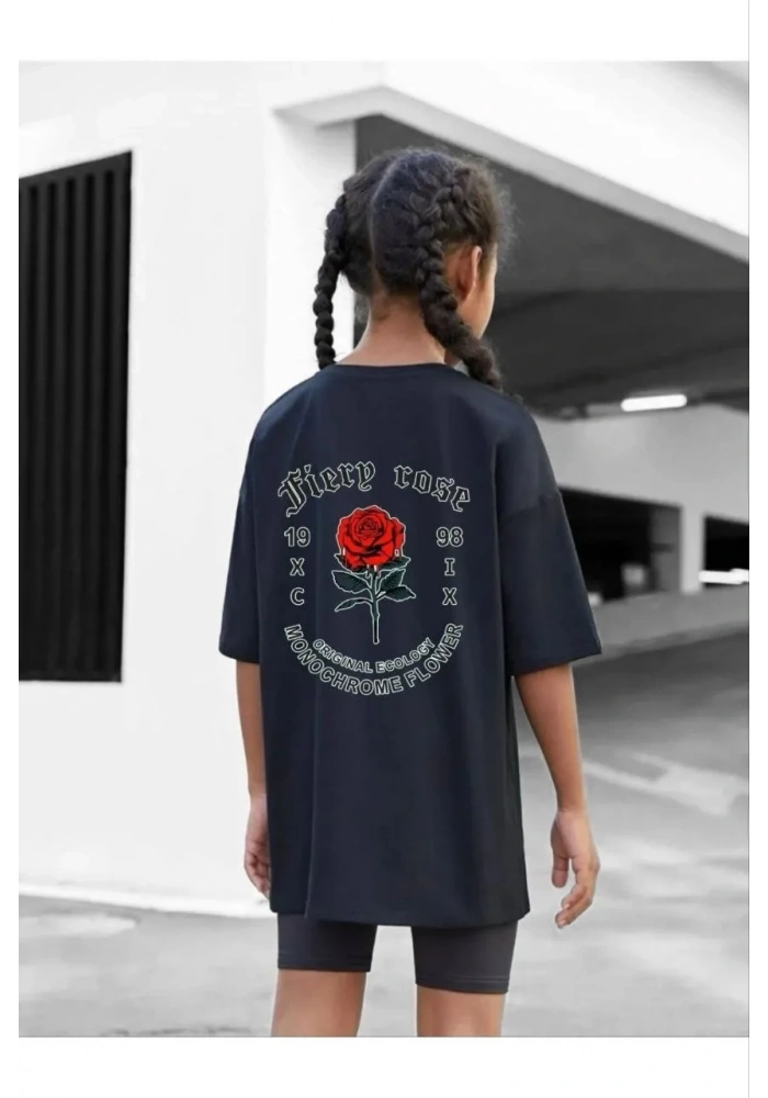 Çocuk Unisex Baskılı T-Shirt - Siyah