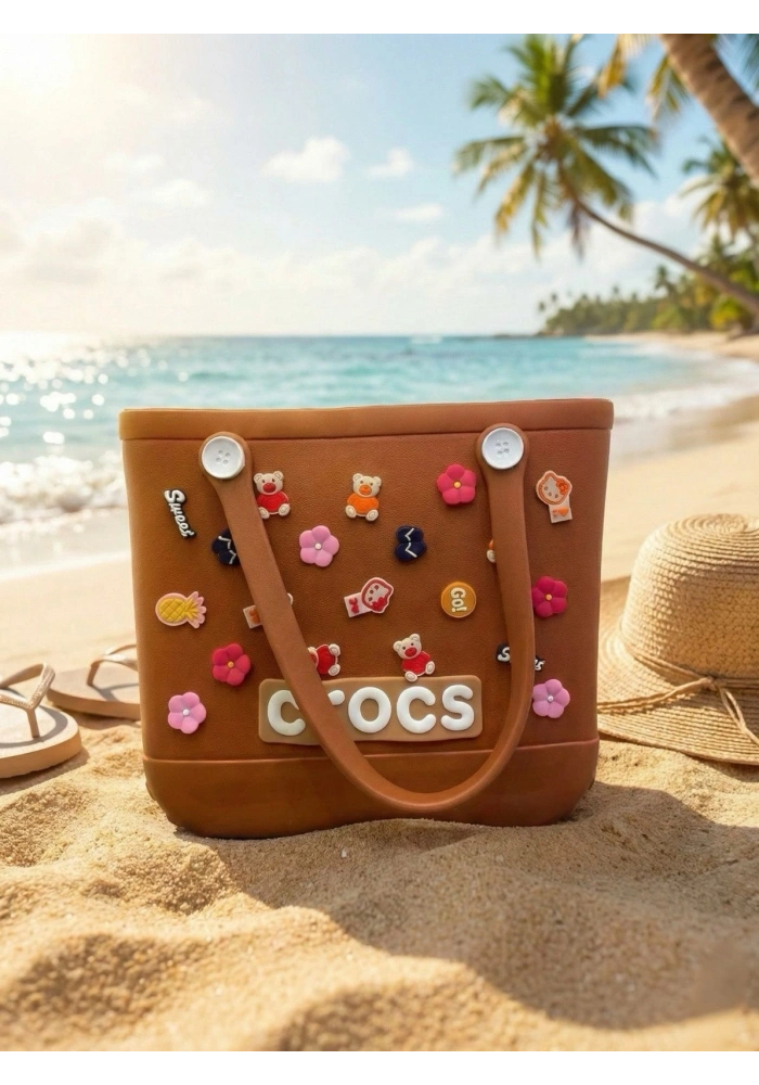 Crocs Stil Jibbitzli Kadın Plaj Çantası