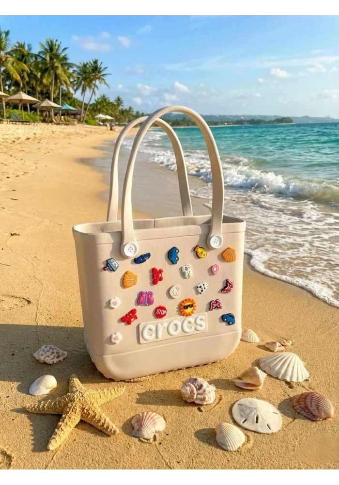 Crocs Stil Jibbitzli Kadın Plaj Çantası