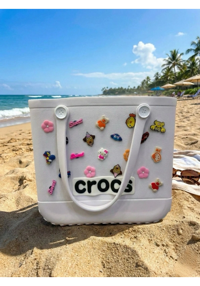 Crocs Stil Jibbitzli Kadın Plaj Çantası