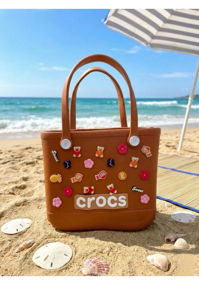 Crocs Stil Jibbitzli Kadın Plaj Çantası