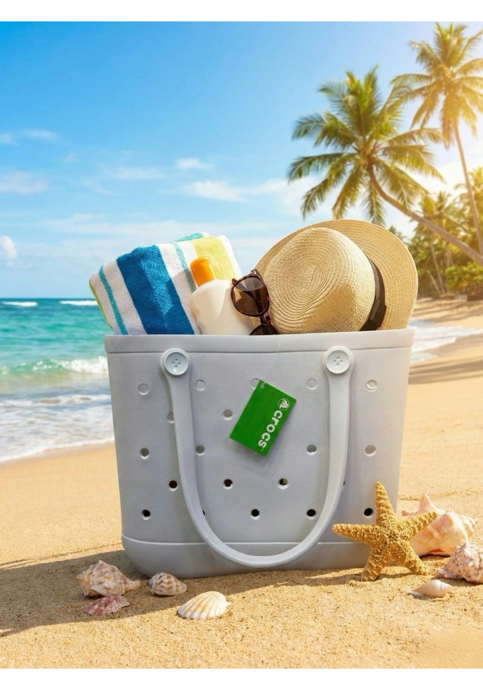 Crocs Stil Jibbitzli Kadın Plaj Çantası