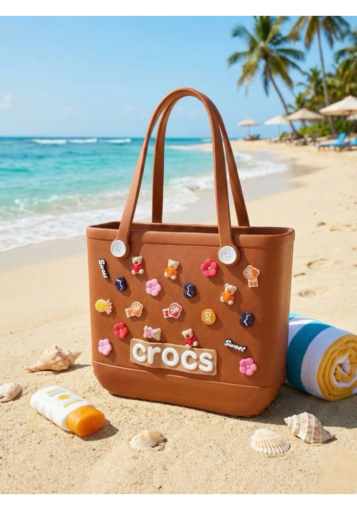Crocs Stil Jibbitzli Kadın Plaj Çantası