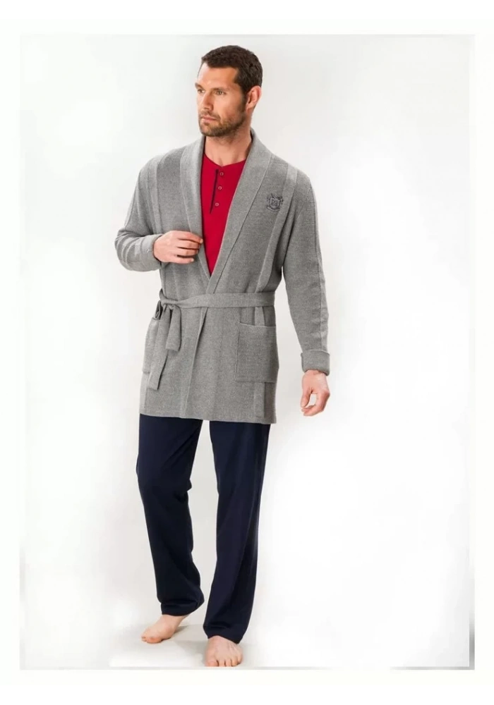 DS Damat 03004 5li Triko Robdöşambr Damat Pijama Seti