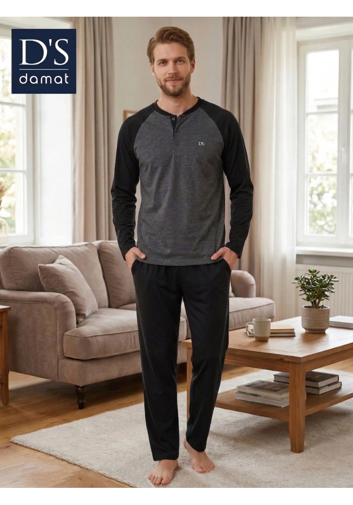 Ds Damat 2603 Erkek Mavenck Uzun Kol Pijama Takımı