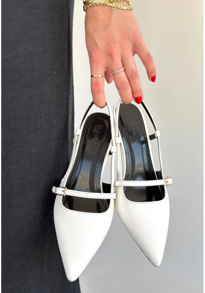 Darina Beyaz Cilt Topuklu Ayakkabı