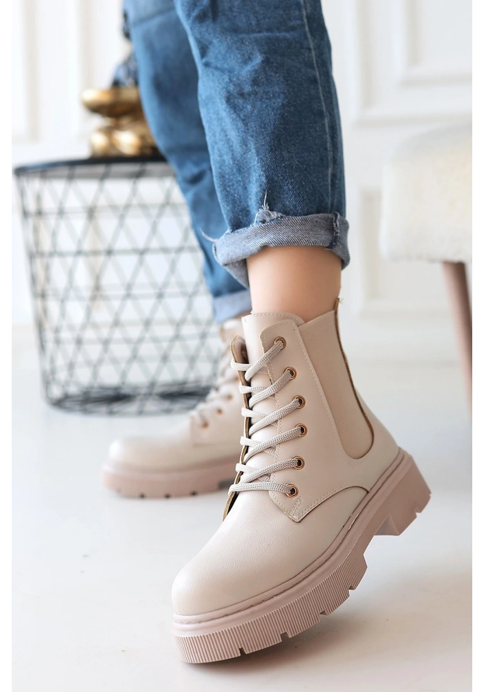 Daum Bej Cilt Bağcıklı Bot