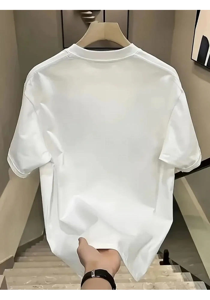 Kadın Day One Baskılı Oversize Bisiklet Yaka T-shirt - Beyaz