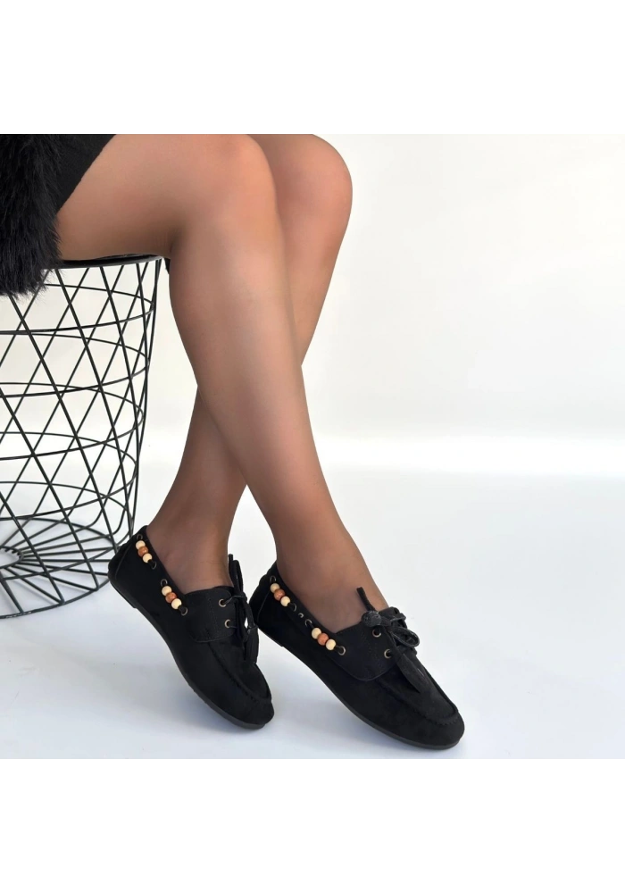 Elora Siyah Süet Babet