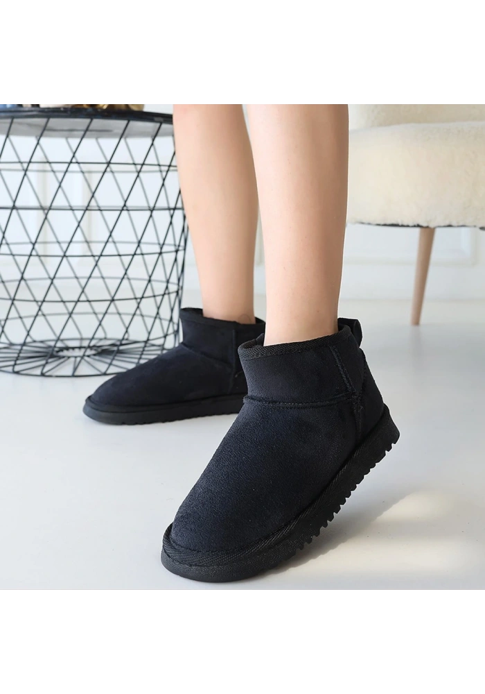 Elsa Siyah Süet Bot