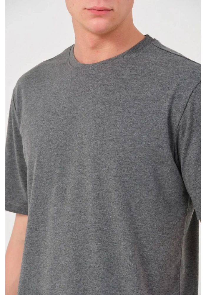 Erkek 24/1 Düz A Kalite Oversize T-shirt - Antrasit