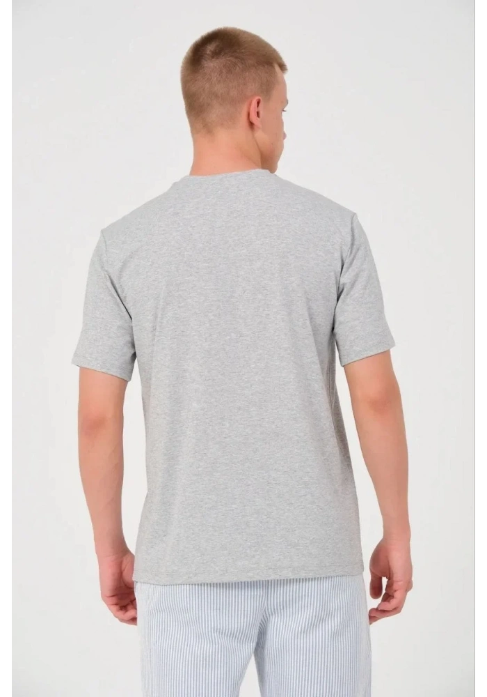 Erkek 24/1 Düz A Kalite Oversize T-shirt - Gri