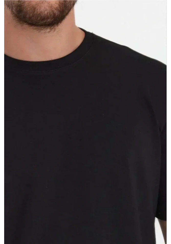 Erkek 24/1 Düz A Kalite Oversize T-shirt - Siyah