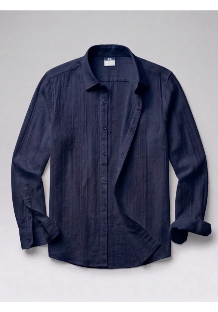 Erkek Armürlü Yarım Oversize Müslin Gömlek