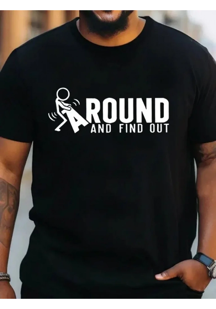 Erkek Around Baskılı Süprem T-shirt