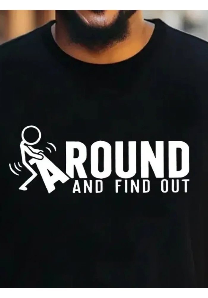 Erkek Around Baskılı Süprem T-shirt