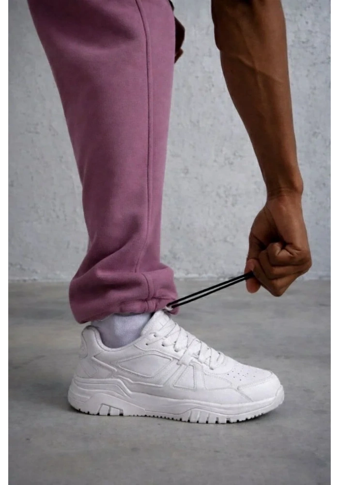 Erkek Baggy Alt Eşofman - Gül Kurusu