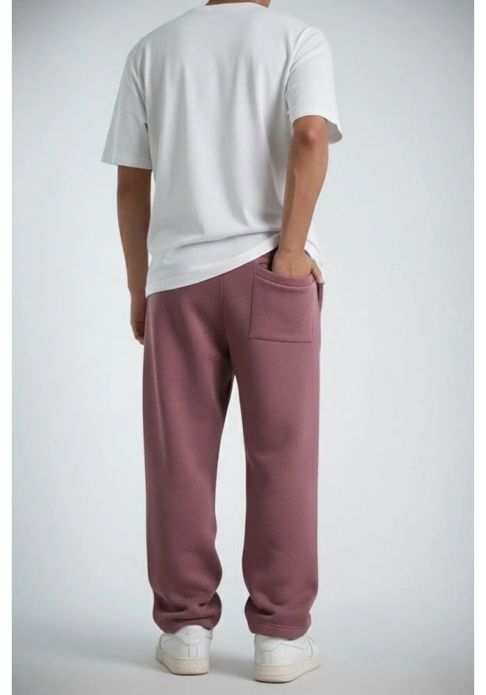 Erkek Baggy Alt Eşofman - Gül Kurusu